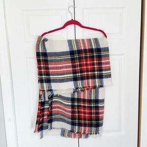 Plaid Blanket Winter Scarf Warm Cozy Tartan Wrap Oversized Shawl Cape - NEW!!
